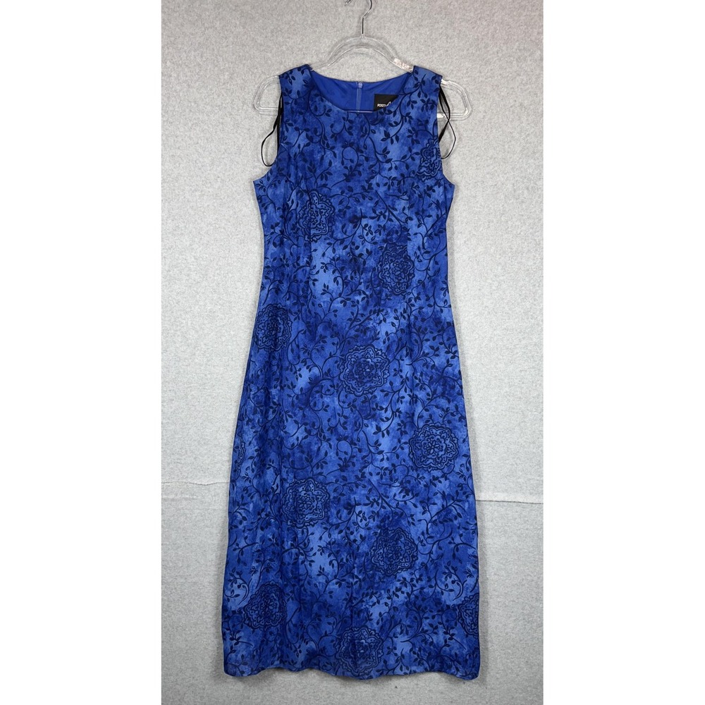 Positive Attitude Dress Womens 10 Petite Floral Sleeveless Midi Formal Lined